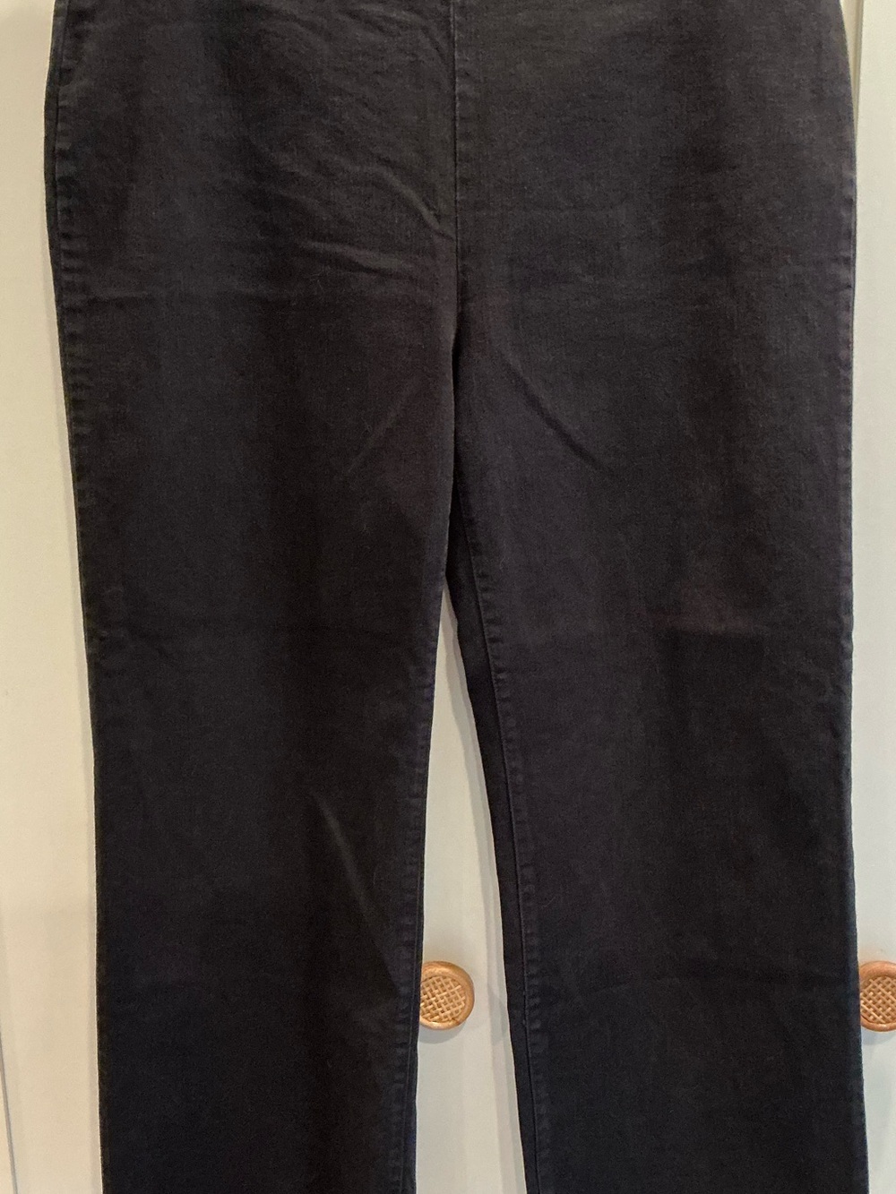 LOFT Black Straight Leg Pull On Stretch Jeans